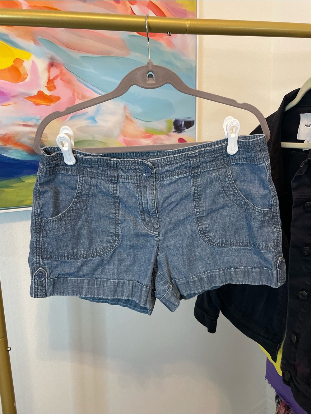 LOFT‎ Women's Blue Denim-Style Casual Shorts M/L